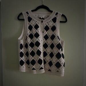 Sezane Ron Top Black Ecru - Size L